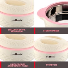 trumate Insulated Casserole Hot Pot for Kitchen with Stainless Steel Inner | Food Grade PU Insulation | Keeps Food Hot & Fresh | 1400ml (1.4 L)| BPA Free | Pink |