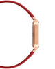 Daniel Wellington Quadro Analog Watch for Women with White Rectangle Dial & Cherry Blush Red Leather Strap Band Water Resistant Women's Wrist Watches - DW00100453
