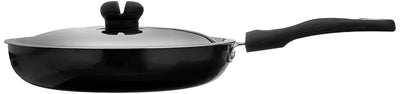 UCOOK Ha Frypan Plus Steel Lid with Induction Base 240Mm/3.25Mm Hard Anodised Aluminium Cookware , Black