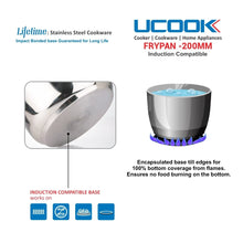 UCOOK PLATINUM LIFETIME STAINLESS STEEL FRY PAN 200 MM