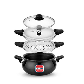 UCOOK By UNITED Smart 3 in 1 Induction Base Handi Shape Multipurpose All in one Pressure Cooker 3LTR