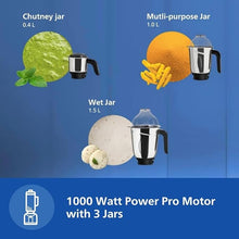 Philips 1000 Watt Mixer Grinder with PowerPro Motor and 3 Jars - HL7713/01
