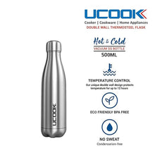 UCOOK Obouteille Vacuum Bottle Cola Silver Finish 500 ml