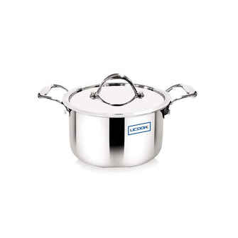 UCOOK  Stainless Steel Triply Induction Compatible Cook n Serve with Lid 240 mm