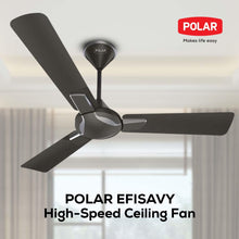 POLAR EFISAVY High Air Delivery Ceiling Fan - Titanium Grey | With Powerful 100% Copper Motor, Wider Blades and Anti-Dust Coating | Sleek & Modern Style Ceiling Fan For Home, Bedroom & Living Room