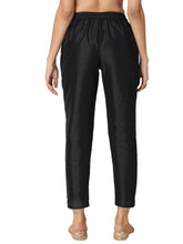 Indya Black Poly Silk Fitted Pants XL Size ( Only Pants )