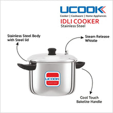 UCOOK by United Ekta Group. Stainless Steel Idli Maker Cooker, 4 Plates/16 Idlis