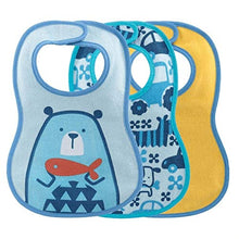 Chicco Weaning Bib for Boy, 3 Piece, Blue