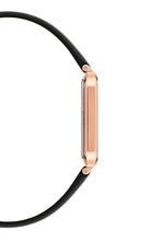 Daniel Wellington Quadro Analog Watch for Women with White Rectangle Dial & Black Leather Strap Band Water Resistant Women's Wrist Watches - DW00100450