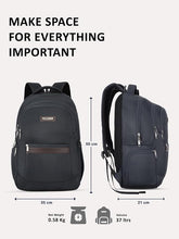 Lavie Sport 50cm Alliance Pro 37 Litres Casual Backpack with Padded Laptop Sleeve | Business Laptop Backpack with Raincover For Men & Women ( Navy Color )