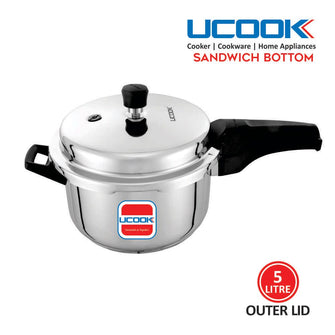 UCOOK  Sandwich Bottom Induction Base Stainless Steel 5 Litre