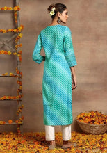 Indya Blue Leheriya Print Muslin Kurta (Only Kurta)