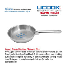 UCOOK PLATINUM LIFETIME STAINLESS STEEL FRY PAN 200 MM