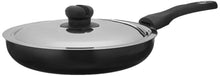 UCOOK Ha Frypan Plus Steel Lid with Induction Base 240Mm/3.25Mm Hard Anodised Aluminium Cookware , Black