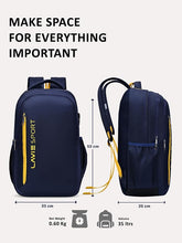 Lavie Sport Maverick 35L Casual Backpack | Fits Upto 15 Inch Laptop Backpack | Laptop Compatiable | Rain cover | For Men & Women