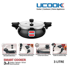 UCOOK By UNITED Smart 3 in 1 Induction Base Handi Shape Multipurpose All in one Pressure Cooker 3LTR