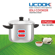 UCOOK by United Ekta Group. Stainless Steel Idli Maker Cooker, 4 Plates/16 Idlis