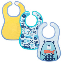 Chicco Weaning Bib for Boy, 3 Piece, Blue