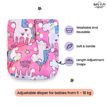 Super Bottoms Baby Pure Needs Cloth Diaper for babies from 0 to 3 years |Reusable, Washable & Leakproof Diaper| Super Absorbent & Adjustable free size diaper with dry feel layer |Babies from 5-18 kg(Unicorn Dreams)