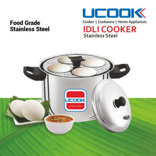 UCOOK by United Ekta Group. Stainless Steel Idli Maker Cooker, 4 Plates/16 Idlis
