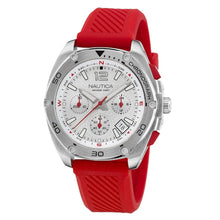 Nautica Men's Tin Can Bay Chrono Red Silicone Strap Watch (Model: NAPTCF205)