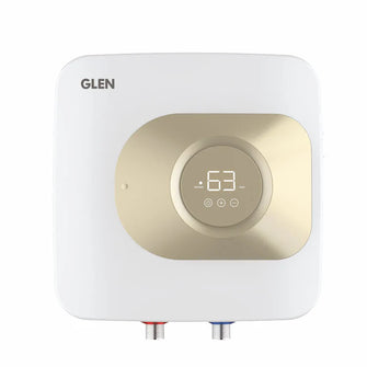 Glen 15 L Storage Water Geyser (Smart Water Heater 15 liters Wi-Fi Enabled Digital Control WH-7055SQWH15LD, White, Golden)