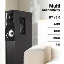 Zebronics Hammer Dual Tower Speaker with Powerful 160W RMS Output, Deep Bass, 10" Subwoofers, 2X Wireless mic, Karaoke, Bluetooth 5.0, LED Display, Remote Control, FM Radio & Glossy Finish (Black)