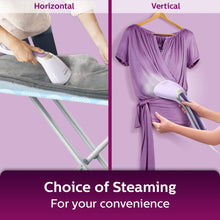 Philips Handheld Garment Steamer for Clothes - Vertical & Horizontal Steaming, 1200 Watt, up to 22g/min steam, Kills 99.9%* Bacteria, GC360/30
