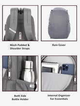 Lavie Sport Maverick 35L Casual Backpack | Fits Upto 15 Inch Laptop Backpack | Laptop Compatiable | Rain cover | For Men & Women
