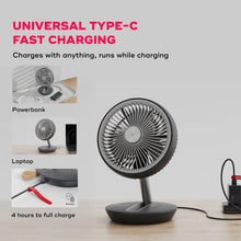 NUUK Folde Personal Rechargeable Fan For Travel | Folds 180° & Fits In Any Bag | Cordless,7-Inch | 17 Hr Run Time,4 Wind Speeds | Super Silent BLDC Motor | (Copy)