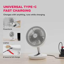 NUUK Folde Personal Rechargeable Fan For Travel | Folds 180° & Fits In Any Bag | Cordless,7-Inch | 17 Hr Run Time,4 Wind Speeds | Super Silent BLDC Motor |