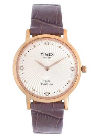 Timex Empera Women's Silver Dial Round Case 2 Hands Function Watch -TWEL12701