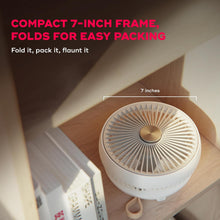 NUUK Folde Personal Rechargeable Fan For Travel | Folds 180° & Fits In Any Bag | Cordless,7-Inch | 17 Hr Run Time,4 Wind Speeds | Super Silent BLDC Motor |