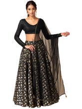 Indya Black Sequin Embellished Tasseled Dupatta