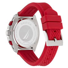 Nautica Men's Tin Can Bay Chrono Red Silicone Strap Watch (Model: NAPTCF205)