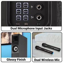 Zebronics Hammer Dual Tower Speaker with Powerful 160W RMS Output, Deep Bass, 10" Subwoofers, 2X Wireless mic, Karaoke, Bluetooth 5.0, LED Display, Remote Control, FM Radio & Glossy Finish (Black)