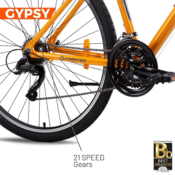 Firefox Bikes 700C (Gypsy V 21S) Hybrid Bike Mustard/Black– Vvalyou