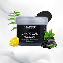 Buy 2 Get 1 Free INATUR Charcoal Face Mask, Deep Cleansing, Blackheads Remover, Skin Purifying, Unclogs Pores, Removes Blackheads, Best for oily skin 125g