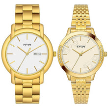 TMX Pairs White Analog Round Brass Dial Watch- TM000PR01T