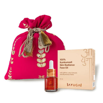 Combo Deal Ayuga 100% Kumkumadi Face Oil + Indya Polti bag