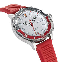 Nautica Men's NAPGLS110 Glenrock Lagoon Grey/White/Red Silicone Strap Watches, Red