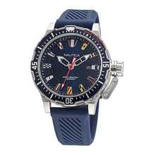 Nautica Men's NAPGLF001 Glenrock Lagoon Grey/Blue/Blue Silicone Strap Watch