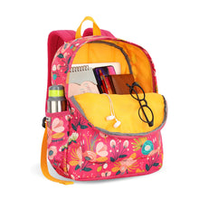 Lavie Sport Spring 18L Printed Casual Backpack |School Bag for Girls Magenta