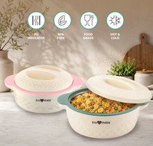 trumate truserve CRC 3200 Premium Insulated Casserole Set of 2, Green & Pink