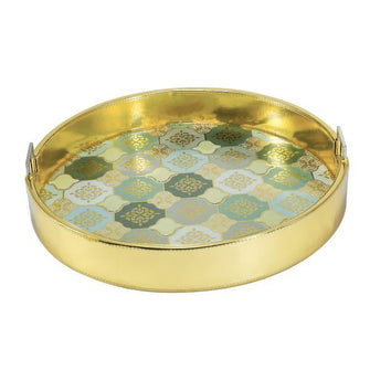 Ekaani Mosaic Round Tray with Handle