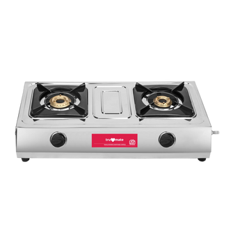truflame SS2BB/1502 – Affordable Brass Burner Gas Stove with Dip Tray