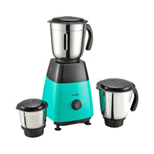 Glen Mixer Grinder 500W with 3 Stainless Steel Liquidiser, Grinder and Chutney Jars - Black & Green