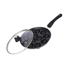 trumate truchef NSAP 3313 – Non-Stick Appapatram with Glass Lid, 12 Cavity Appam Pan