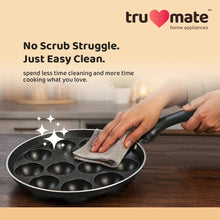 trumate truchef NSAP 3313 – Non-Stick Appapatram with Glass Lid, 12 Cavity Appam Pan
