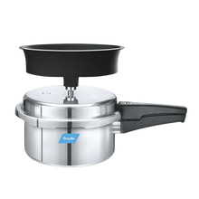 Preethi Induction Base Aluminium Outer Lid Pressure Cooker, 3 Litres-(Spill Splash Shield) PC 023